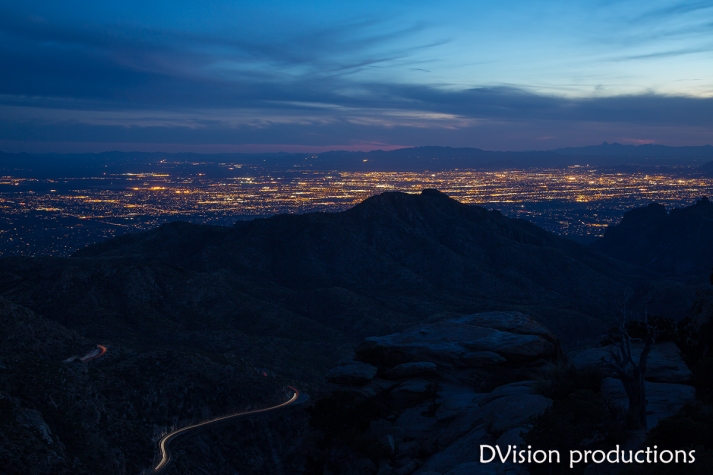 Night view of Tucson from Mt. Lemmon.